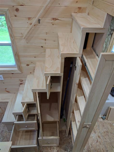 tiny house stairs with storage